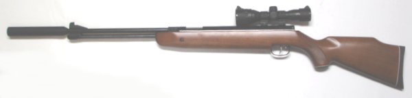 Weihrauch HW77k mit Linksschaft , Zielfernrohr und Schalld�mpfer