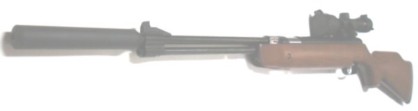 Weihrauch HW77k mit Linksschaft , Zielfernrohr und Schalld�mpfer