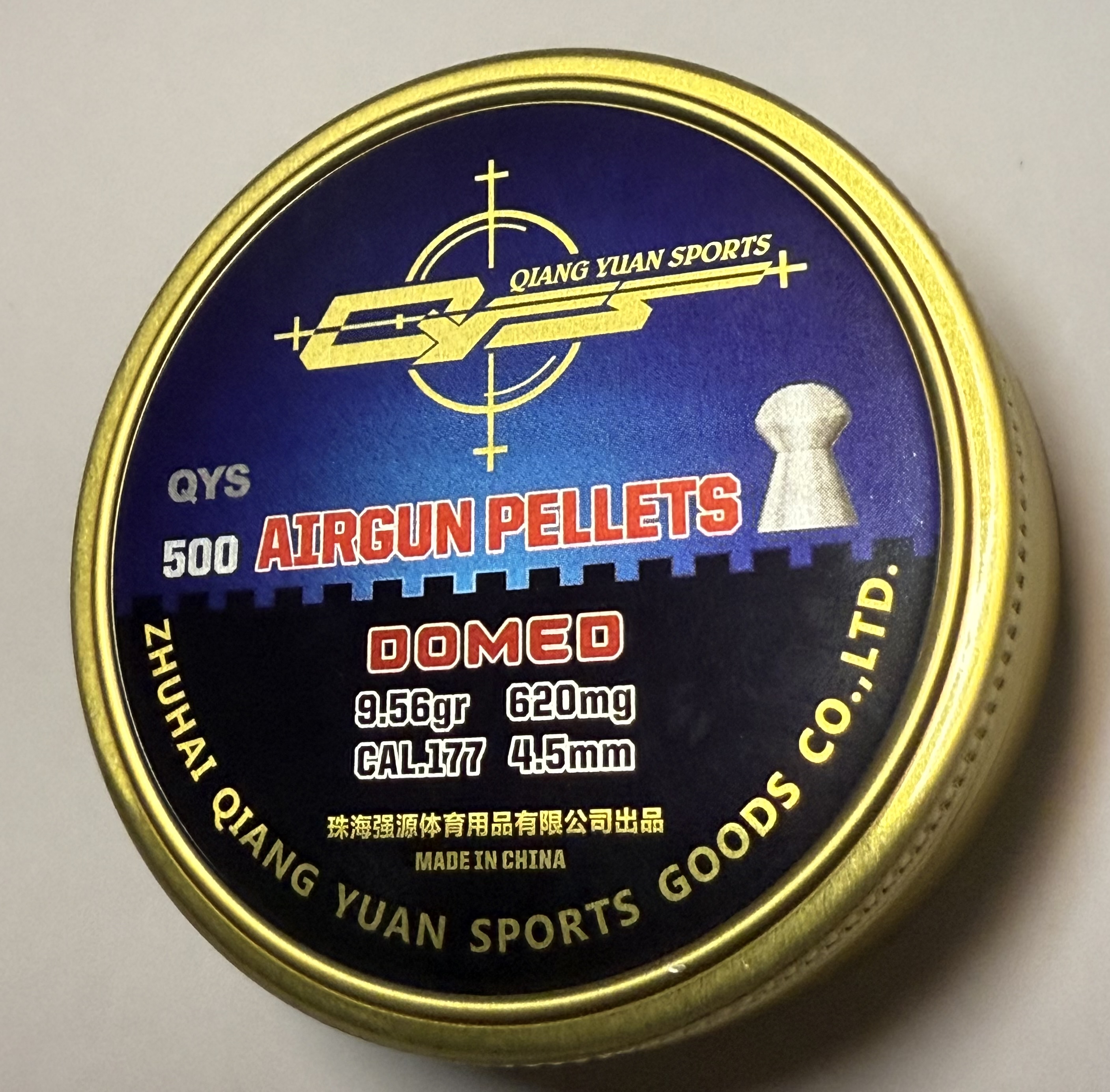 Qiang Yuan Domed 0,62g Diabolos für Luftgewehr Qiang Yuan Domed 0,62g Diabolos für Luftgewehr